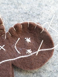 Gingerbread Felt Holiday Ornament DIY Kit 