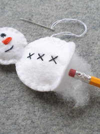 Snowman Felt Holiday Ornament DIY Kit 