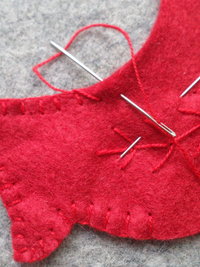 Red Cardinal Felt Holiday Ornament DIY Kit 