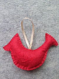 Red Cardinal Felt Holiday Ornament DIY Kit 