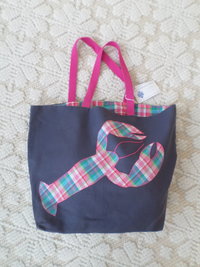 Original Maine Flag Hand Embroidered Tote Bag LARGE