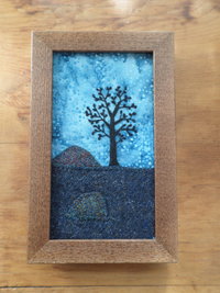 Downeast Night 5" x 8" Hand-Embroidered Crewel Wall Art