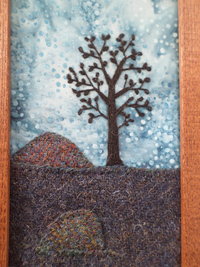 Downeast Night 5" x 8" Hand-Embroidered Crewel Wall Art