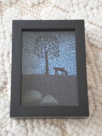 Downeast Night 6" x 8" Hand-Embroidered Crewel Wall Art