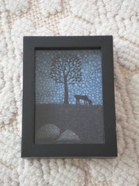 Downeast Night 6" x 8" Hand-Embroidered Crewel Wall Art
