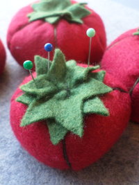 Classic Red Felt Tomato Pincushion