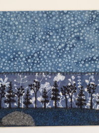 11" x 14" Downeast Night Hand-Embroidered Crewel Wall Art