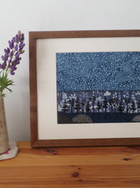 11" x 14" Downeast Night Hand-Embroidered Crewel Wall Art