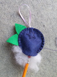 Set of 4 Blueberry Felt Ornaments DIY Kit 