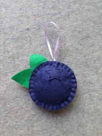 Set of 4 Blueberry Felt Ornaments DIY Kit 
