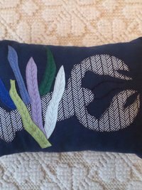 Blue Lobster Linen Throw Pillow