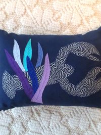 Blue Lobster Linen Throw Pillow