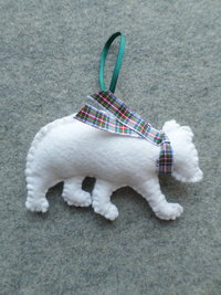 Polar Bear Felt Holiday Ornament DIY Kit 