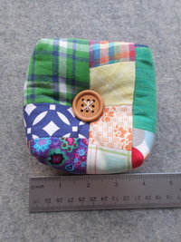 Square Patchwork Pincusion Primary Colors