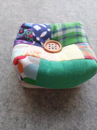 Square Patchwork Pincusion Primary Colors