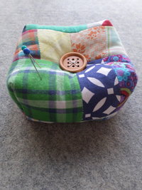Square Patchwork Pincusion Primary Colors