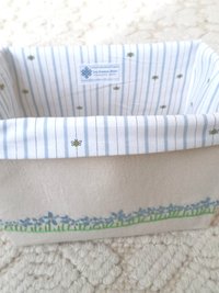 Daisies Hand Embroidered Canvas Fabric Basket