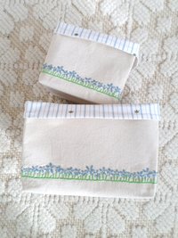 Daisies Hand Embroidered Canvas Fabric Basket