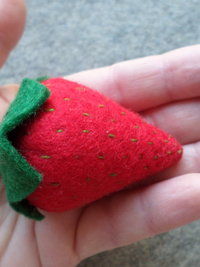 White Strawberry Emery Pincushion