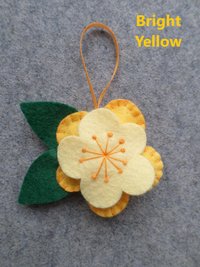 Yellow Flower Felt Holiday Ornament DIY Kit