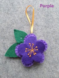 Purple Violet Flower Felt Holiday Ornament DIY Kit