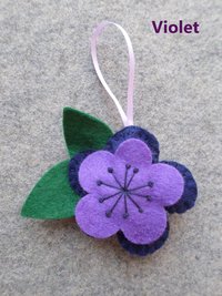 Purple Violet Flower Felt Holiday Ornament DIY Kit