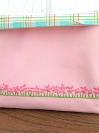 Daisies Hand Embroidered Canvas Fabric Basket