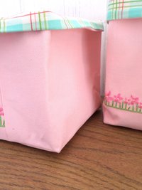 Daisies Hand Embroidered Canvas Fabric Basket