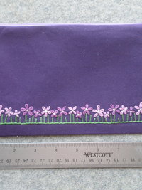 Violets Zip Bag, Hand Embroidered Coin Purse with Purple Flower Design