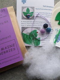 Blueberry Felt Holiday Ornament DIY Kit 