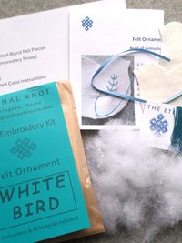 White Dove Felt Holiday Ornament DIY Kit 