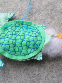 Turtle Felt Holiday Ornament DIY Kit 