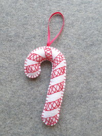 Candy Cane Felt Holiday Ornament DIY Kit 