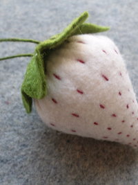 White Strawberry Emery Pincushion