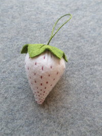 White Strawberry Emery Pincushion
