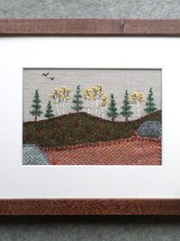 Downeast Autumn 8" x 10" Hand-Embroidered Crewel Wall Art