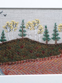 Downeast Autumn 8" x 10" Hand-Embroidered Crewel Wall Art