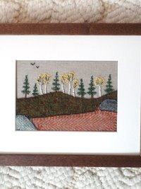 Downeast Autumn 8" x 10" Hand-Embroidered Crewel Wall Art