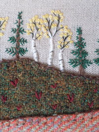 Downeast Autumn 8" x 10" Hand-Embroidered Crewel Wall Art