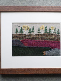 Downeast Autumn 8" x 10" Hand-Embroidered Crewel Wall Art