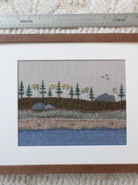 11" x 14" Downeast Autumn Hand-Embroidered Crewel Wall Art