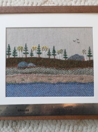 11" x 14" Downeast Autumn Hand-Embroidered Crewel Wall Art