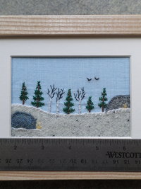 Downeast Winter 5" x 7" Landscape Hand Embroidered Crewel Wall Art