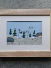 Downeast Winter 5" x 7" Landscape Hand Embroidered Crewel Wall Art