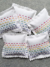 Lavender Sachet Hand Embroidered Rainbow Sachets