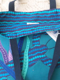 Maine Lobster & Seaweed Hand Embroidered Canvas Tote Bag - MEDIUM