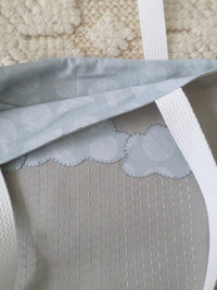 Rainy Day Hand Embroidered Canvas Tote Bag - SMALL