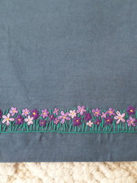 Wildflowers Hand Embroidered Linen Shoulder Tote Bag