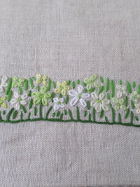 Wildflowers Hand Embroidered Linen Shoulder Tote Bag