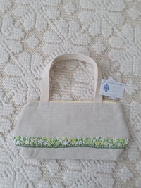 Wildflowers Hand Embroidered Linen Hand Bag